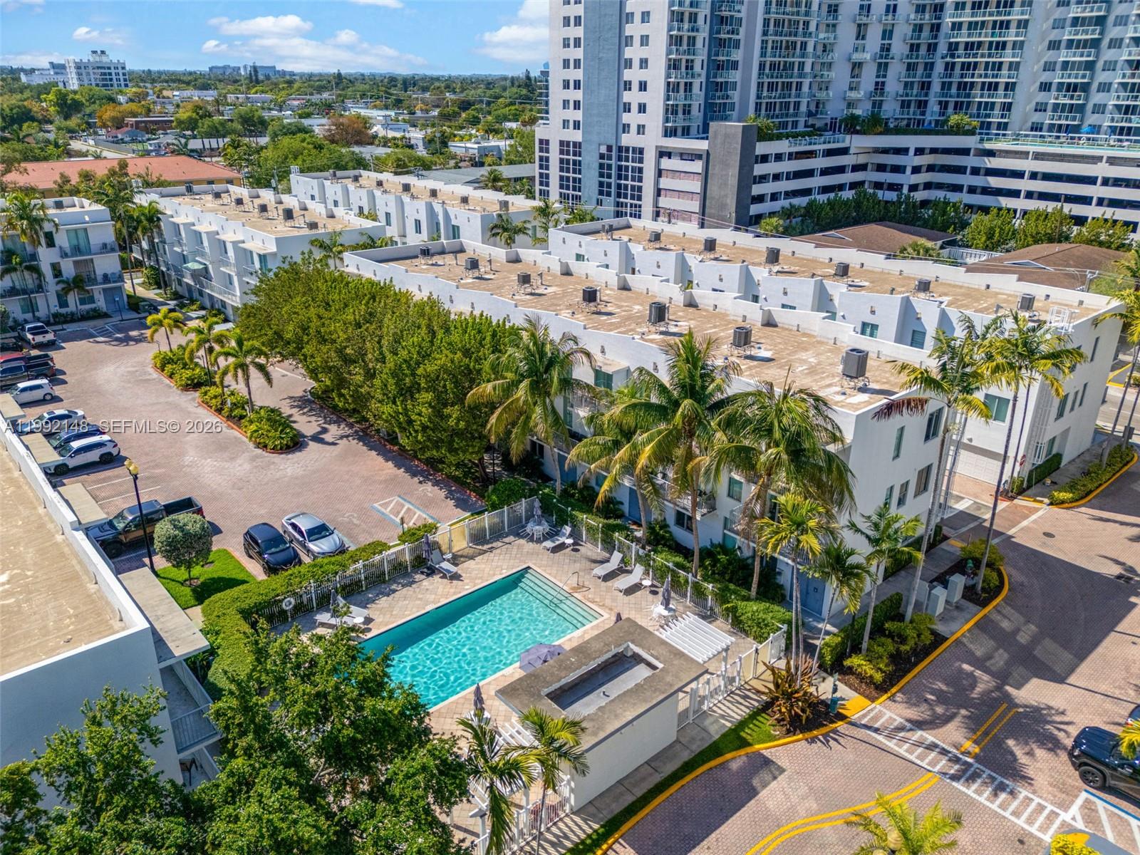 Photo of 2134 Van Buren St (2134), Hollywood, Florida, 33020 - Aerial view of building and pool
