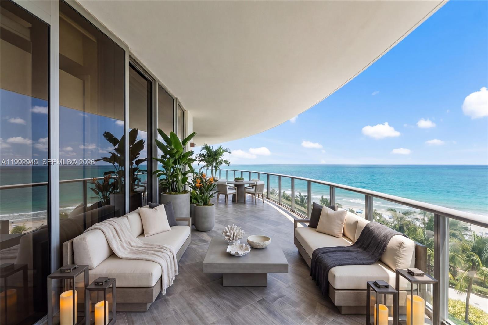 Photo of 9703 Collins Ave  #600, Bal Harbour, Florida, 33154 - Staged option for the Balcony