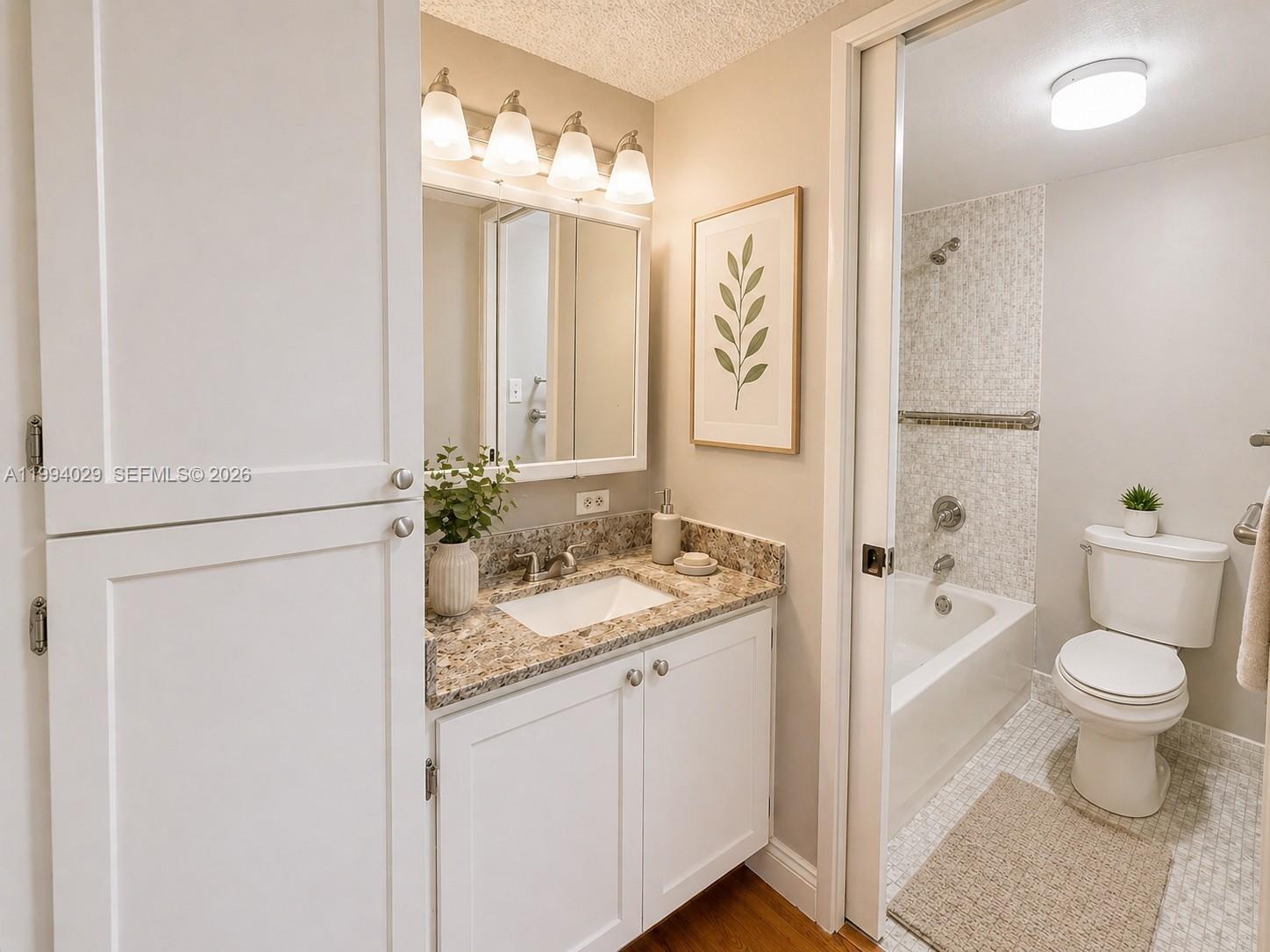 Photo of 17011 Bay Rd  #503, Sunny Isles Beach, Florida, 33160 - Primary Bathroom staged