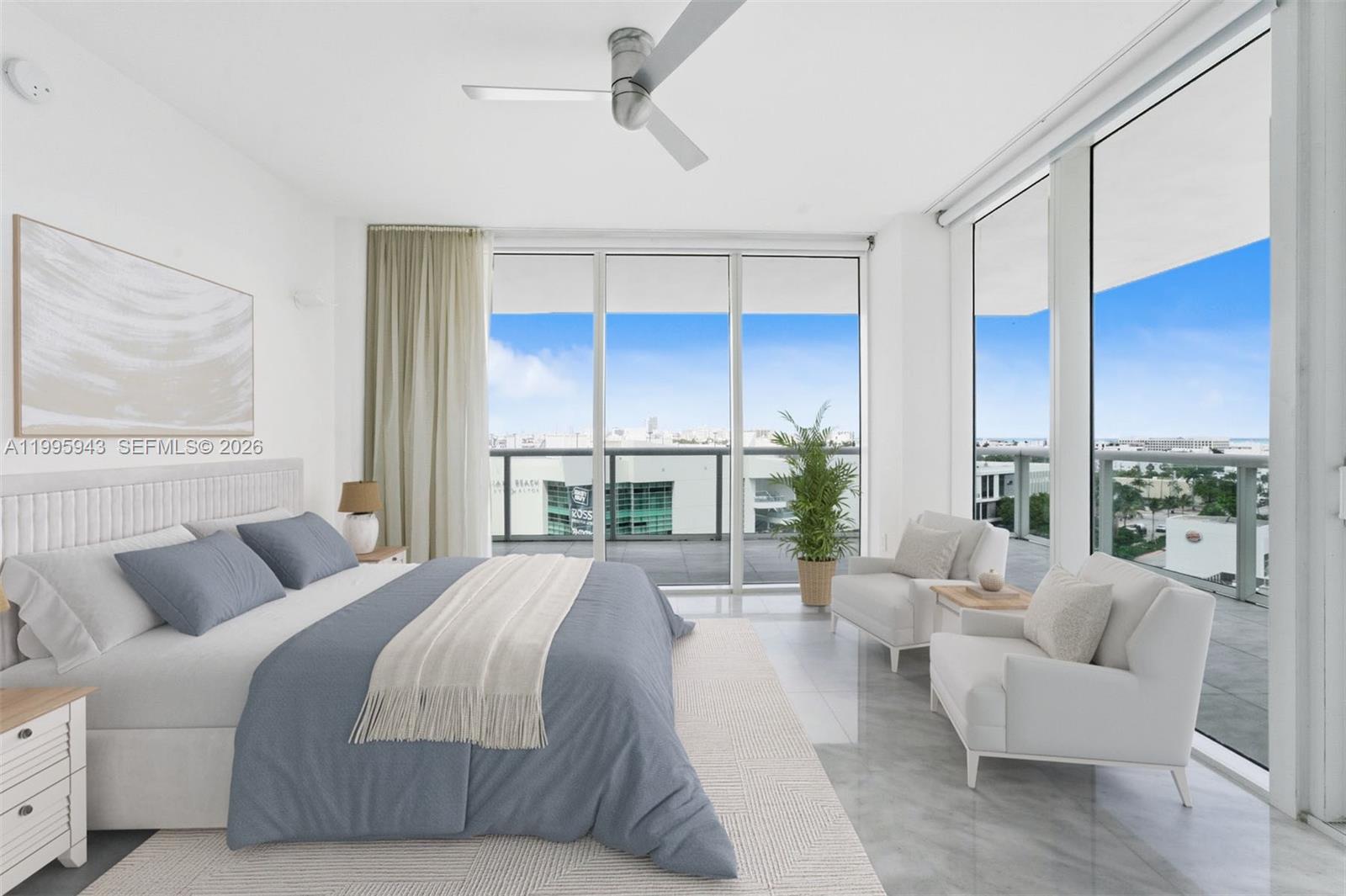Photo of 450 Alton Rd  #910, Miami Beach, Florida, 33139 - Virtual Staging - primary bedroom