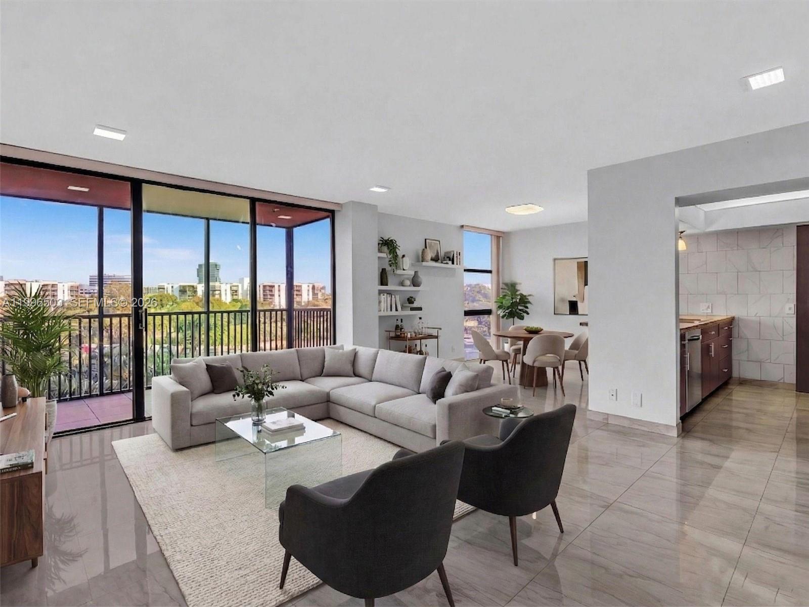 Photo of #521, Aventura, Florida, 33180 - Virtually staged living room showcasing layout and space
