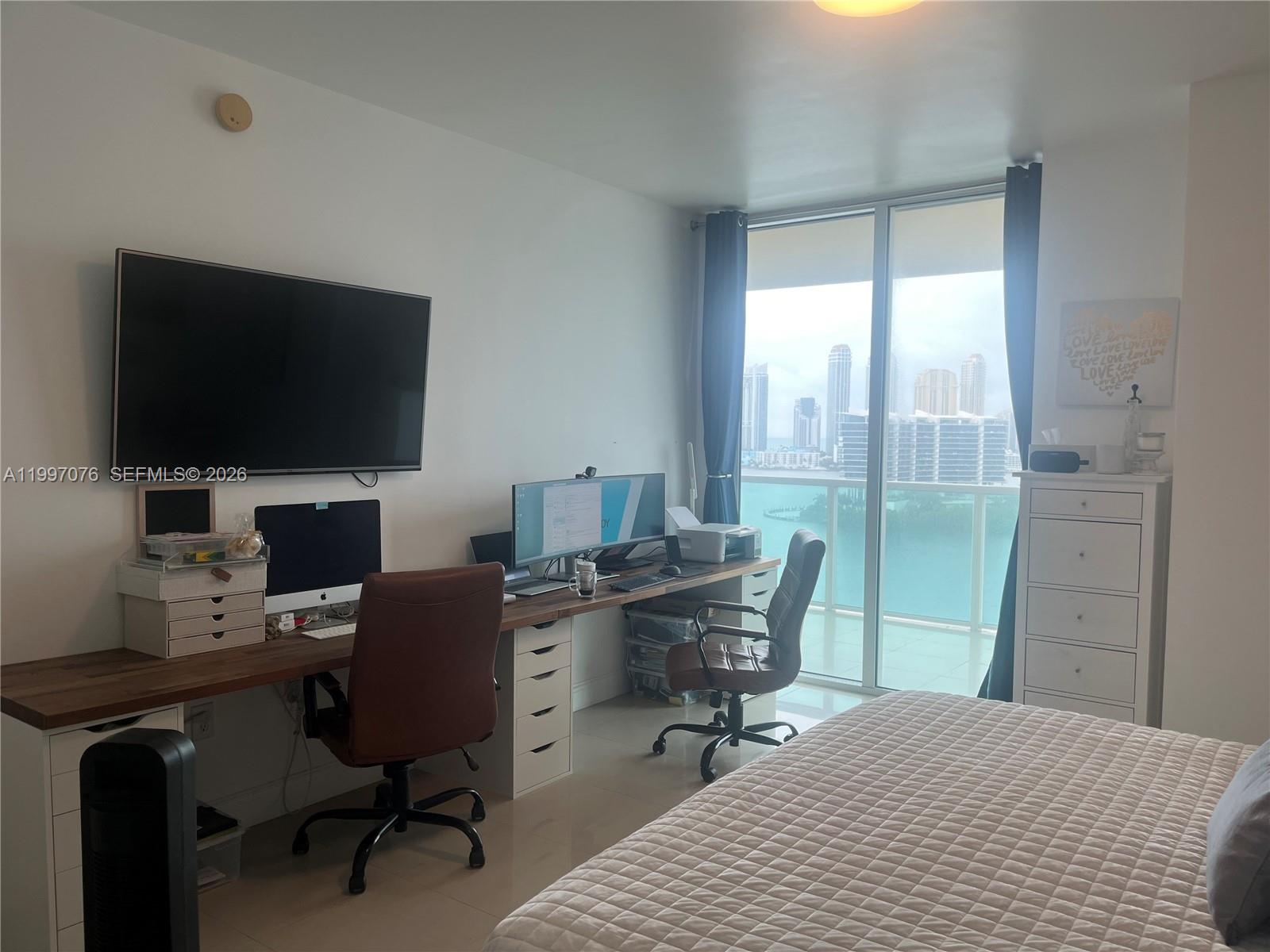 Photo of 3330 190th St  #1615, Aventura, Florida, 33180 - Main bedroom has terrace