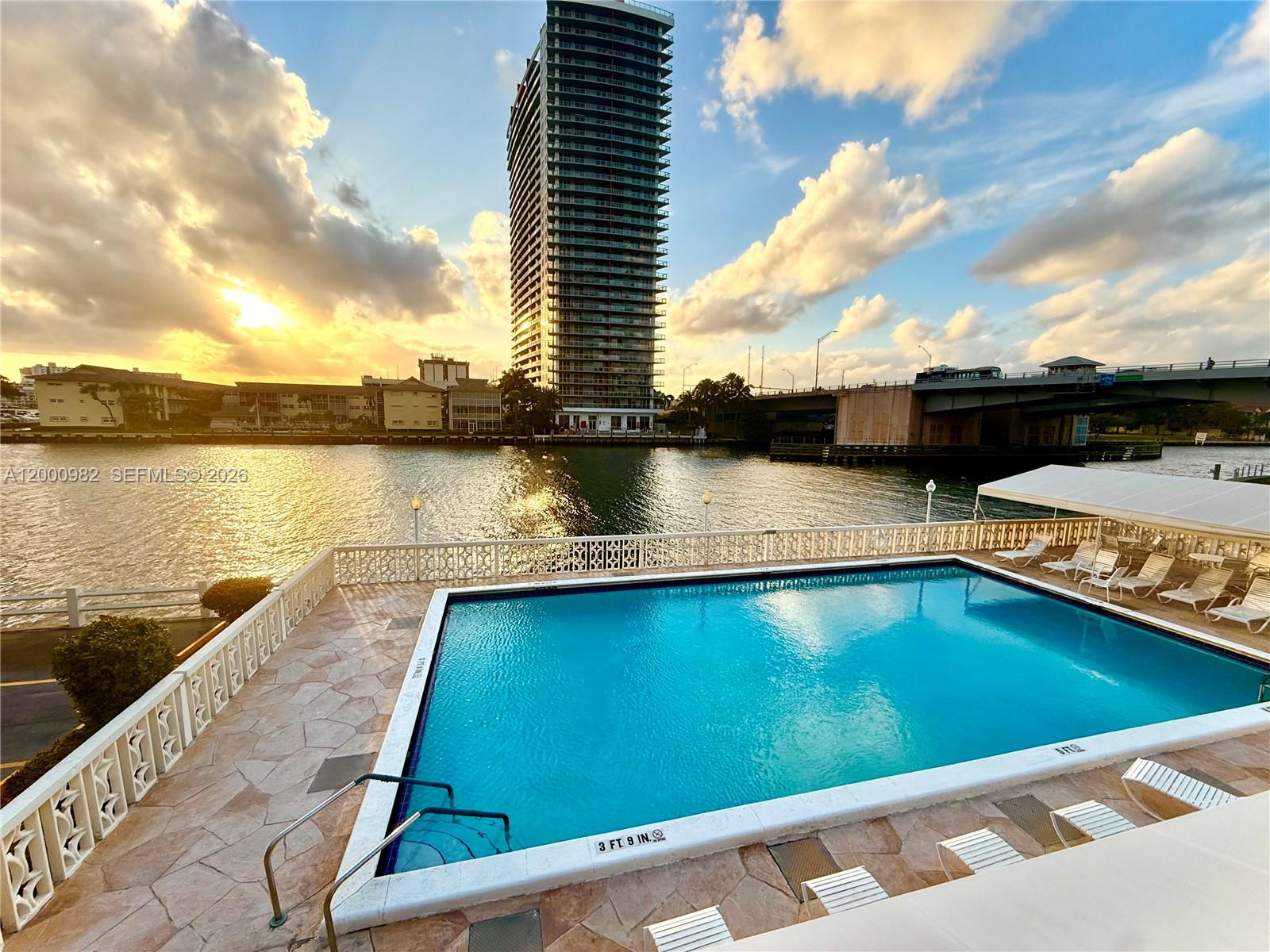 Photo of 1825 Ocean Dr #614, Hallandale Beach, Florida, 33009 - Pool is located right by the Intercostal