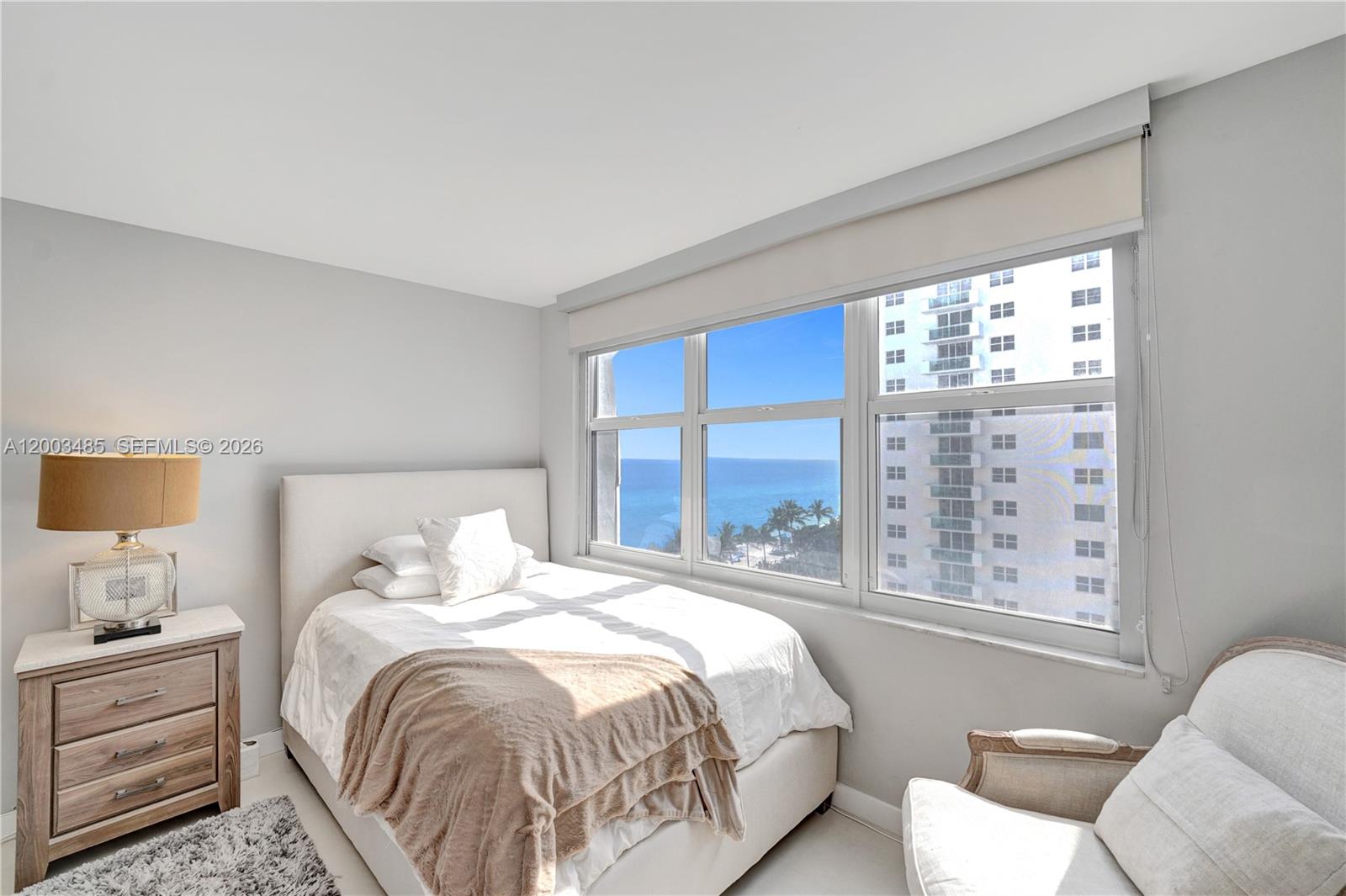 Photo of 2751 Ocean Dr  #908S, Hollywood, Florida, 33019 - Ensuite-large guest bedroom  features ocean view