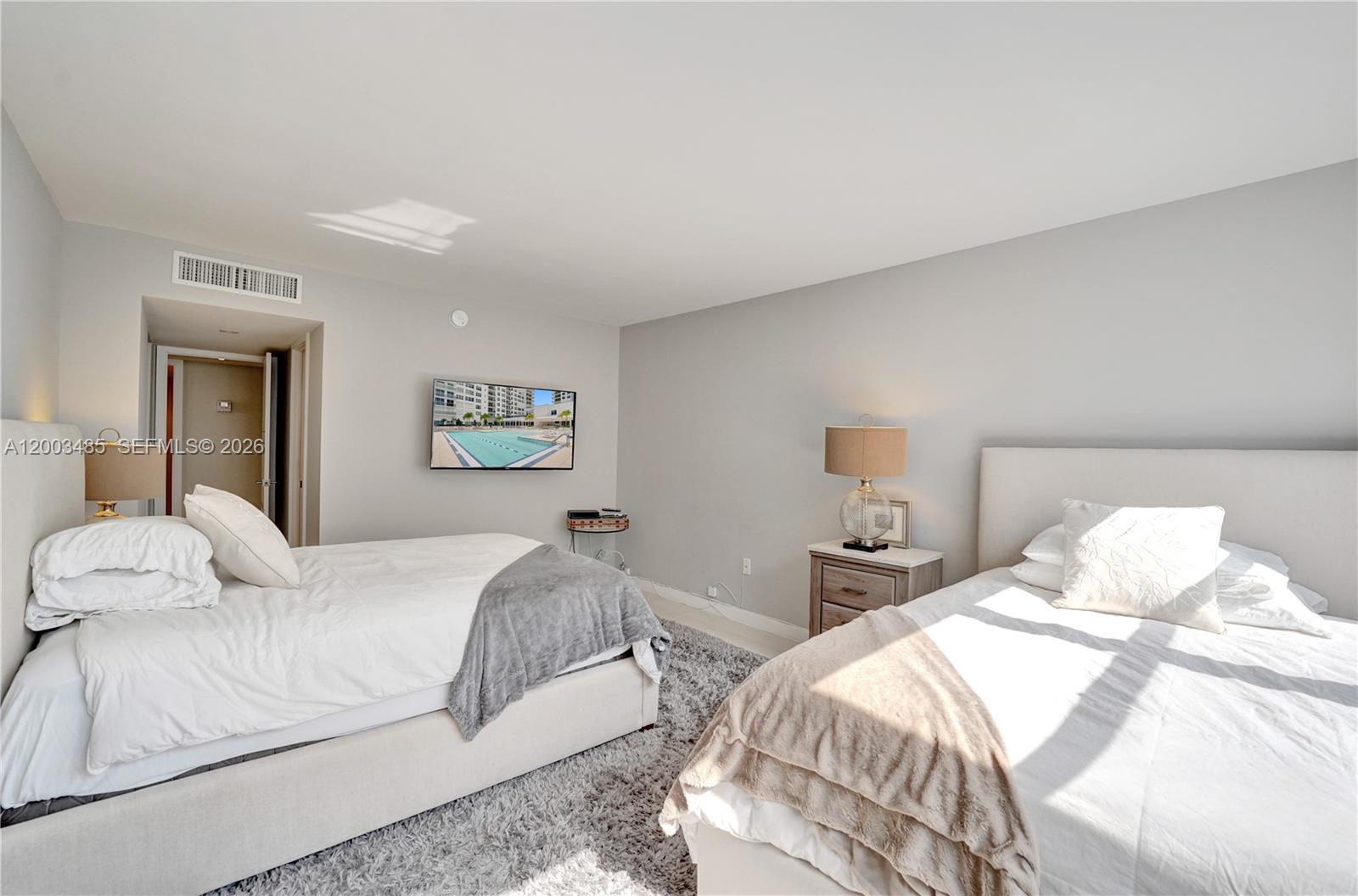 Photo of 2751 Ocean Dr  #908S, Hollywood, Florida, 33019 - oversized bedroom accommodates 2 beds