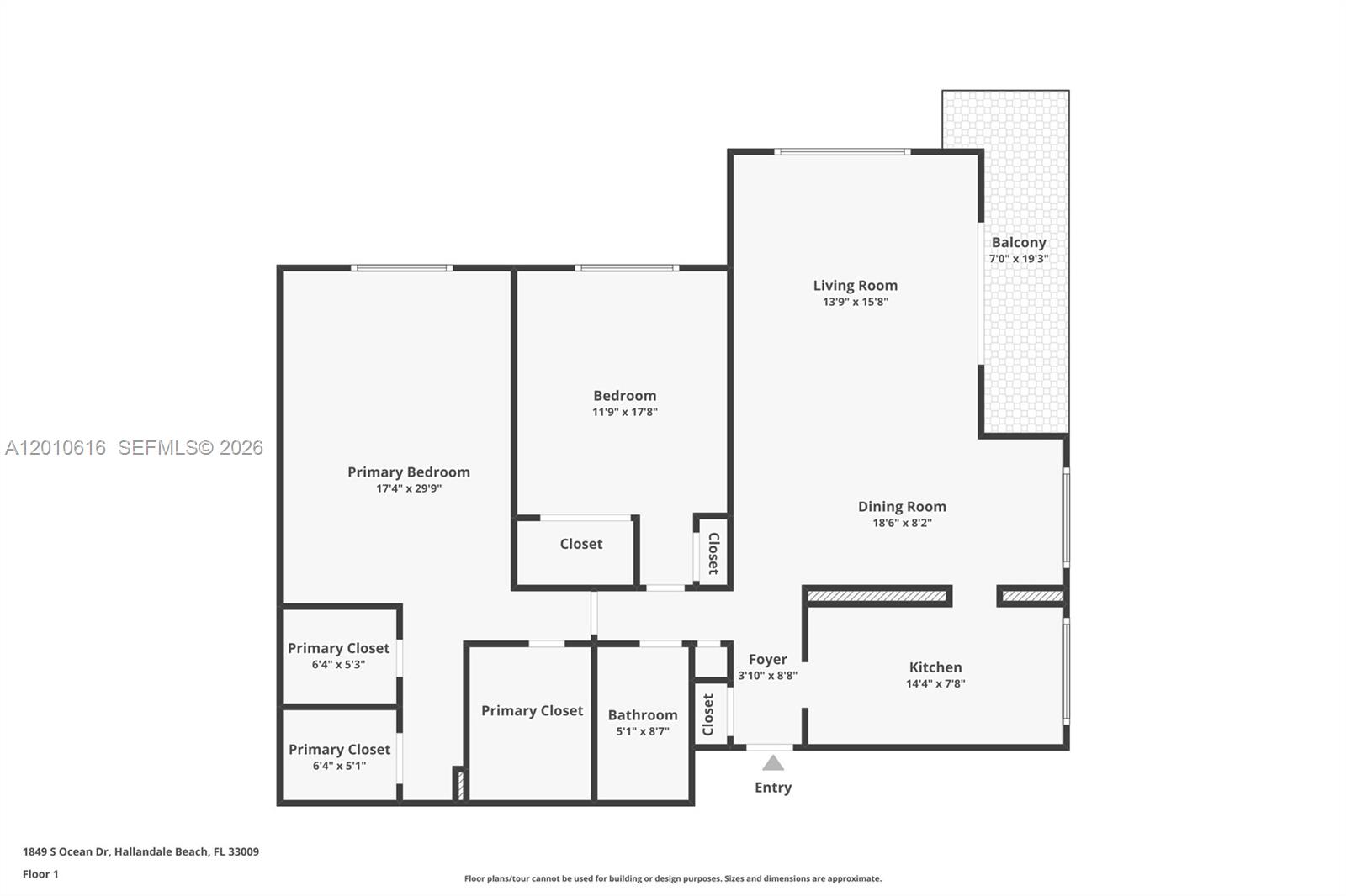 Photo of 1849 Ocean Dr  #1402, Hallandale Beach, Florida, 33009 - 