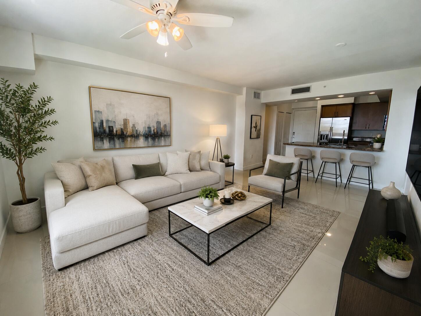 Photo of 1830 Radius , Hollywood, Florida, 33020 - Living room staged