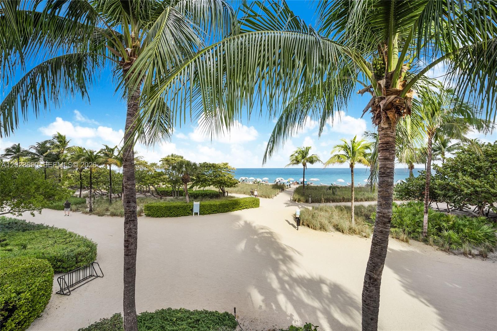 Photo of 9801 Collins Ave  #11M, Bal Harbour, Florida, 33154 - Balmoral Beach with 2 paths to walk or bike