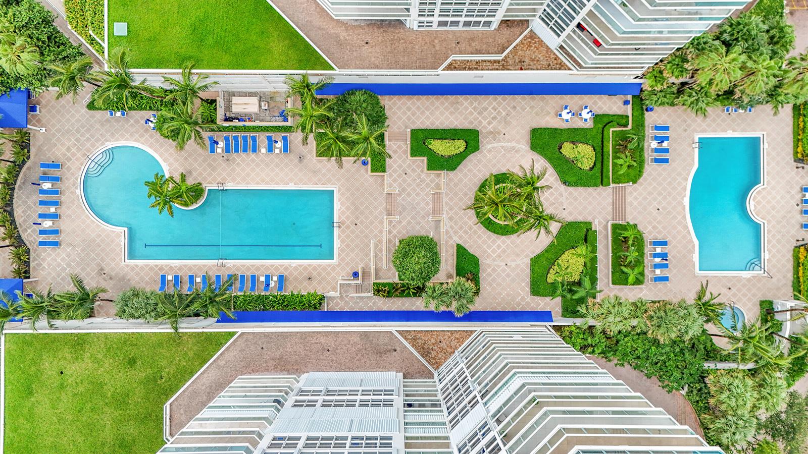Photo of 6051 Ocean  #607, Hollywood, Florida, 33019 - 3 pool arial 4