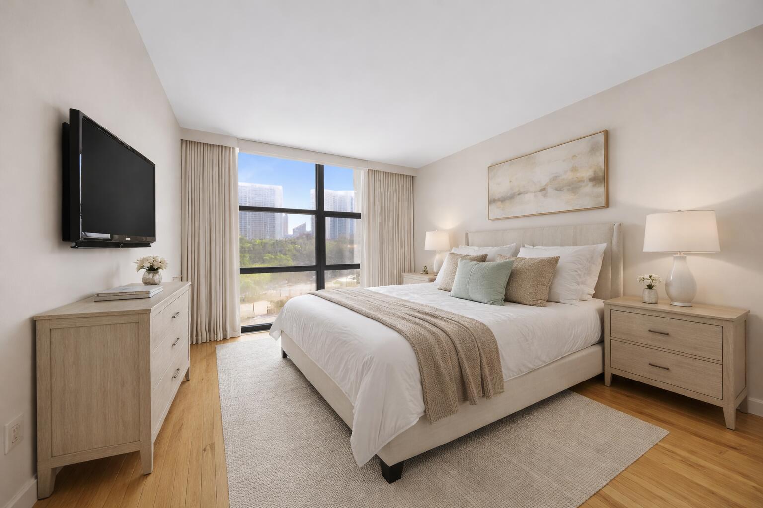Photo of 18181 31st  #804, Aventura, Florida, 33160 - Virtual staging marter bedroom
