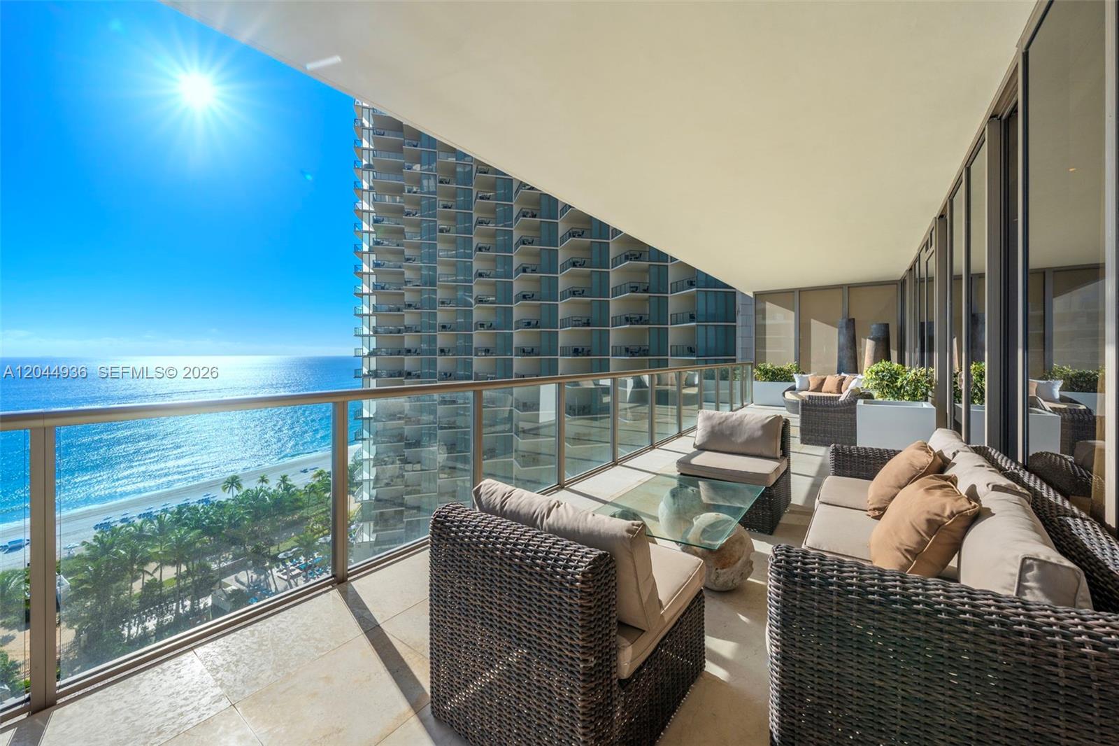 Photo of 9705 Collins Ave #1402N, Bal Harbour, Florida, 33154 - East balcony
