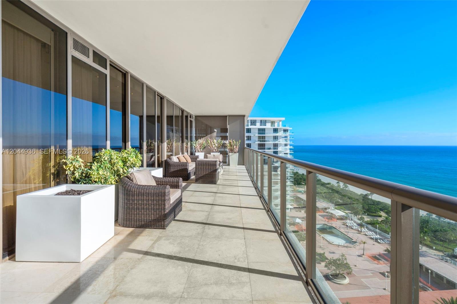Photo of 9705 Collins Ave #1402N, Bal Harbour, Florida, 33154 - East balcony