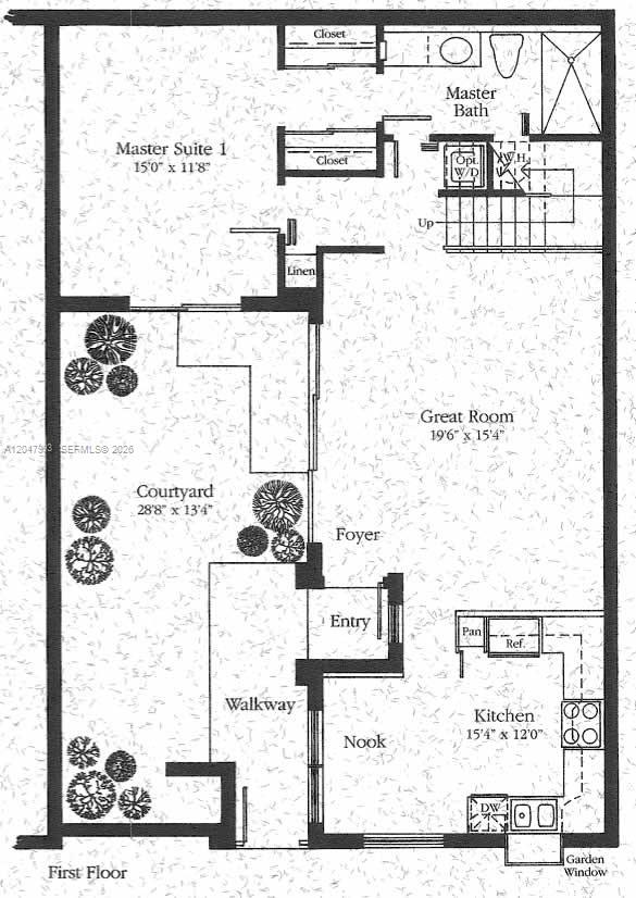 Photo of 1595 Seagrape Way (1595), Hollywood, Florida, 33019 - 1st Floor Plan