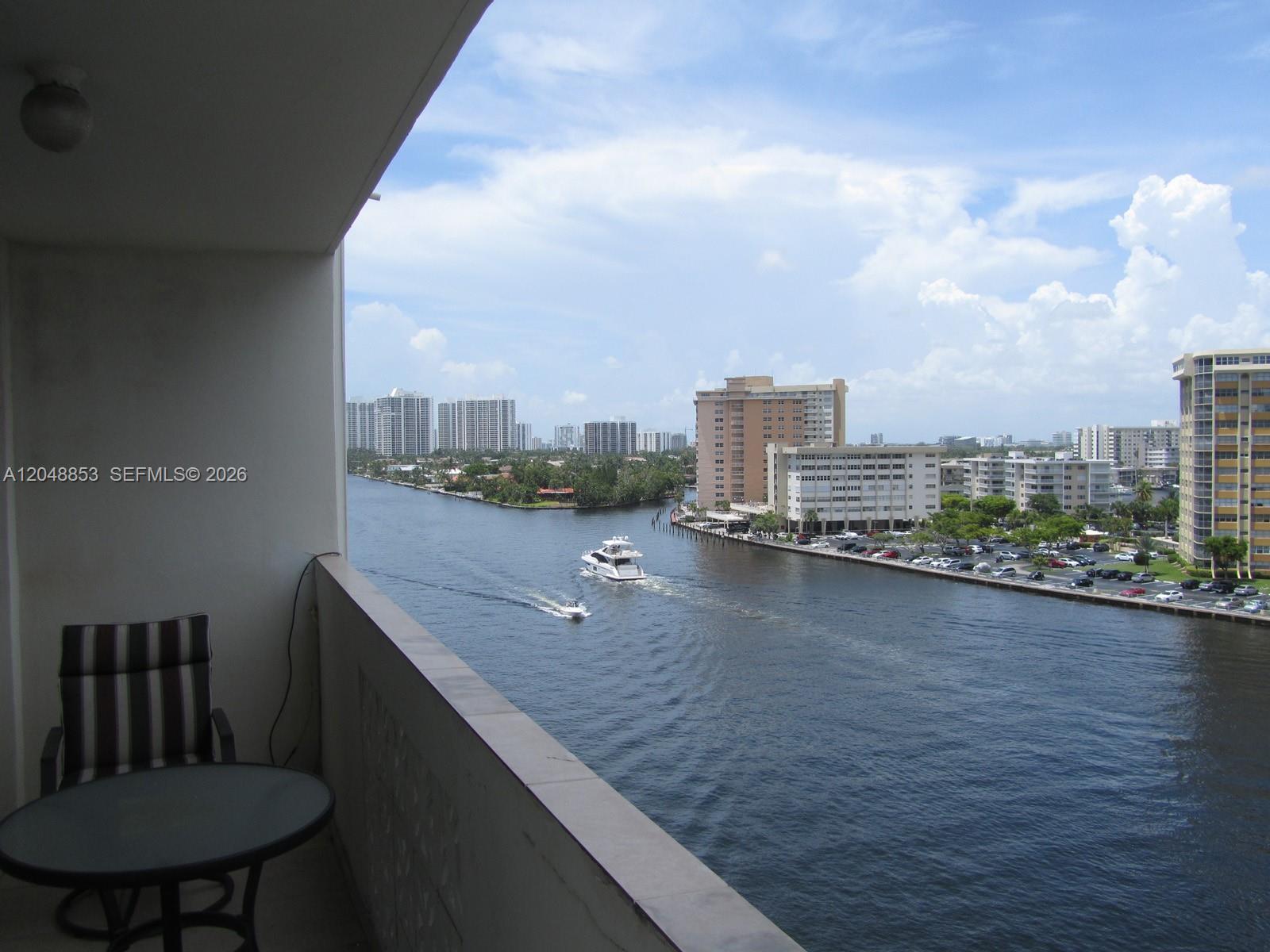 Photo of 1833 Ocean Dr  #911, Hallandale Beach, Florida, 33009 - view of the intracoastal from the balcony