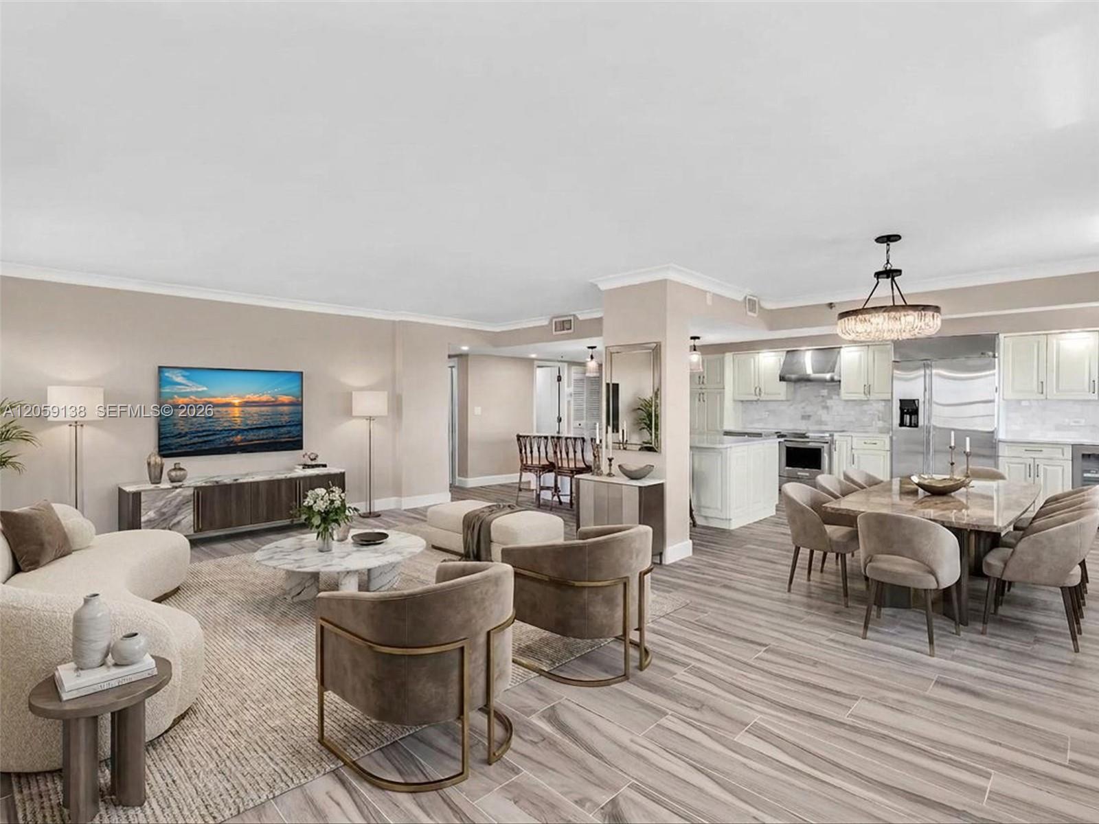 Photo of 1201 Ocean Dr  #802S, Hollywood, Florida, 33019 - Staged living room