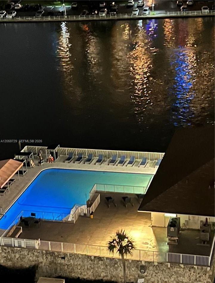 Photo of 1849 Ocean Dr  #407, Hallandale Beach, Florida, 33009 - Pool by Night