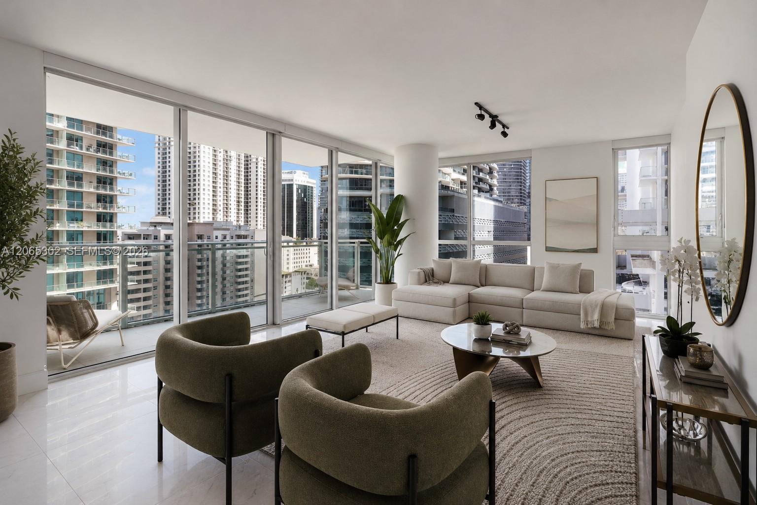 Virtually staged living room