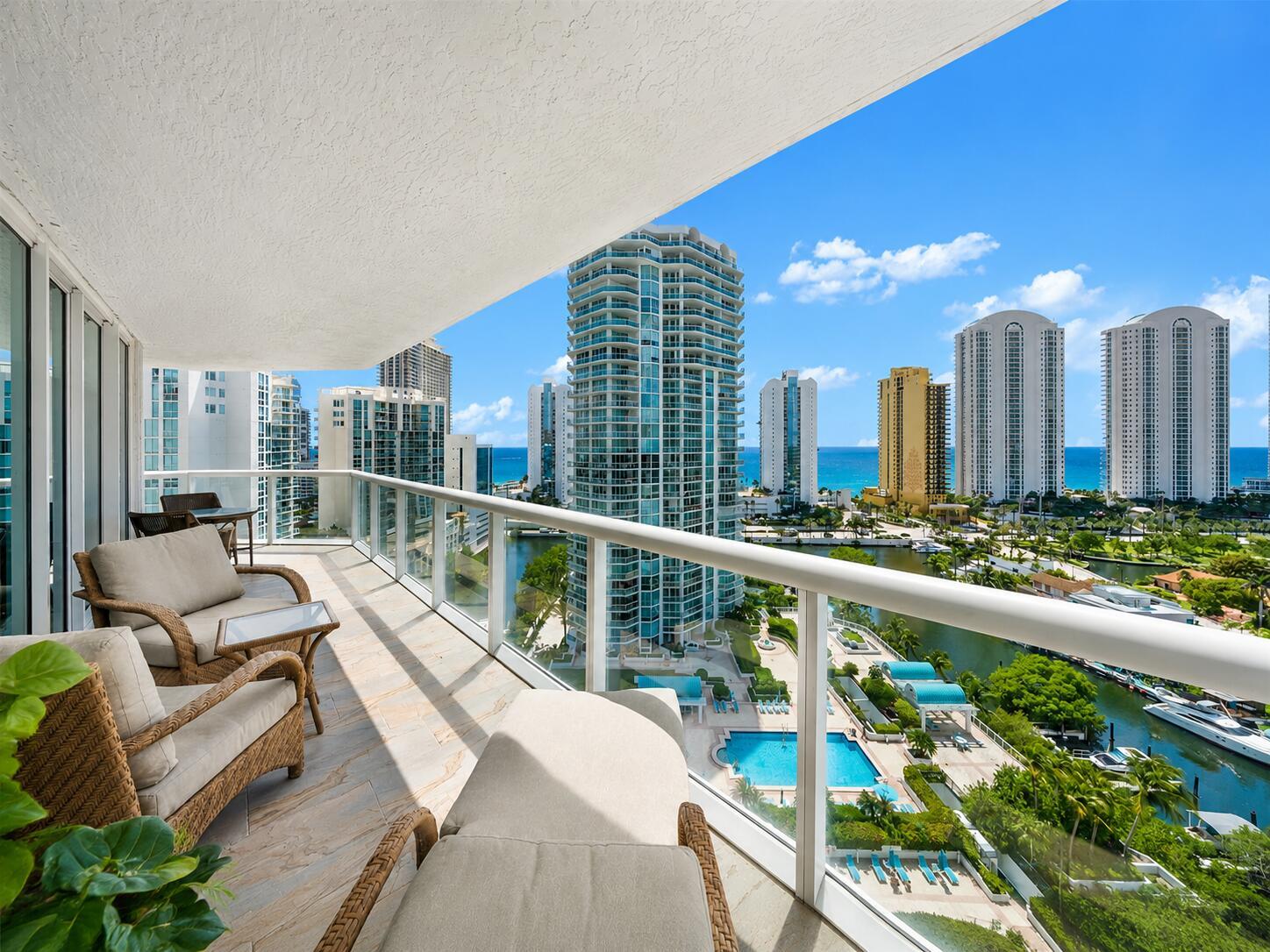 Photo of 16500 Collins  #1751, Sunny Isles Beach, Florida, 33160 - Luxury Balcony Overlooking Coastal Skyli