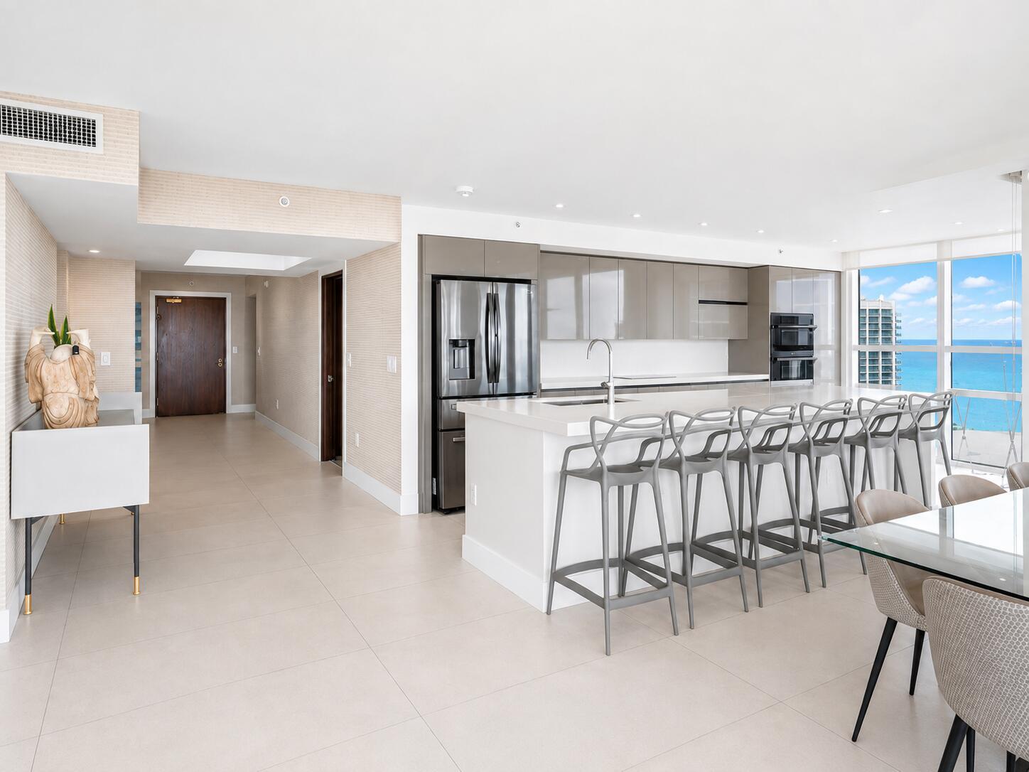 Photo of 16500 Collins  #1751, Sunny Isles Beach, Florida, 33160 - Modern Kitchen with Ocean Views