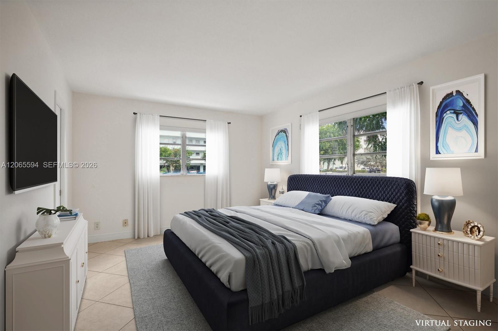 Photo of 619 14th Ave  #101, Hallandale Beach, Florida, 33009 - Virually Staged 2nd Bedroom