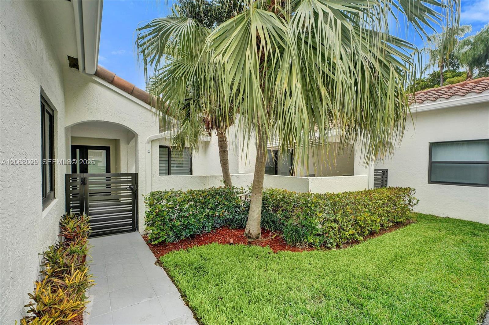 A closer look at the home's entry.