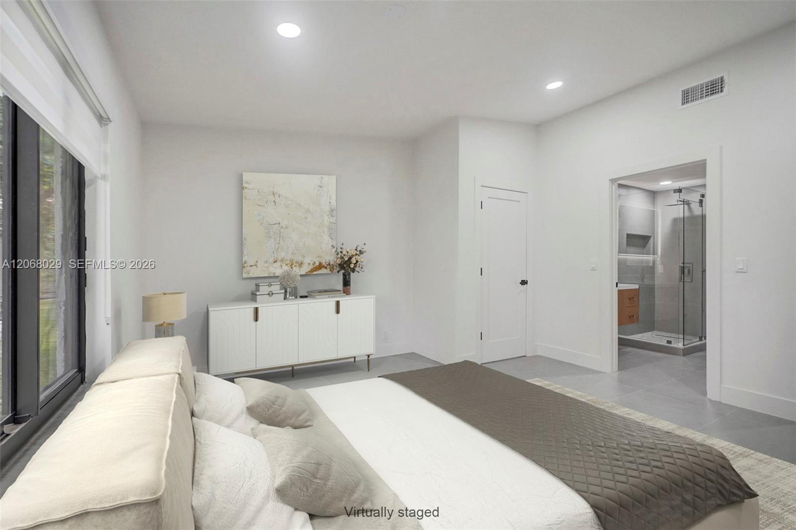 Main bedroom, virtually staged.