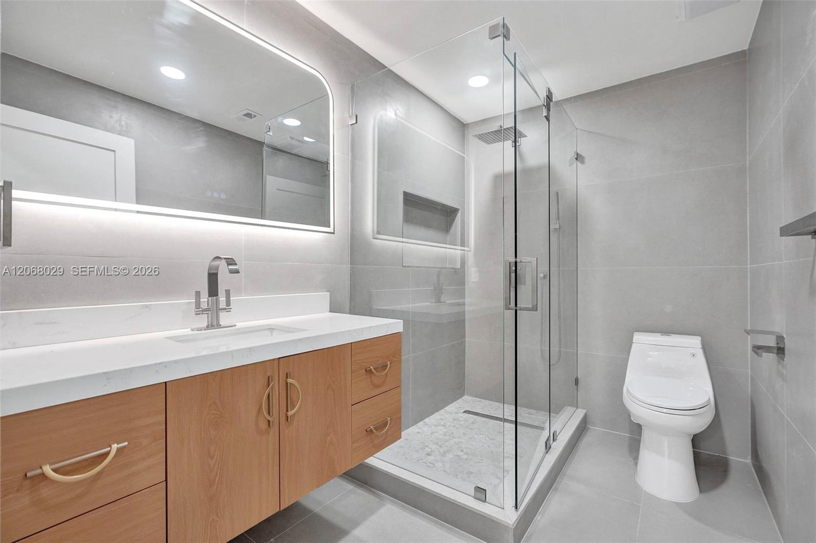Main bathroom all remodeled with led lighting.