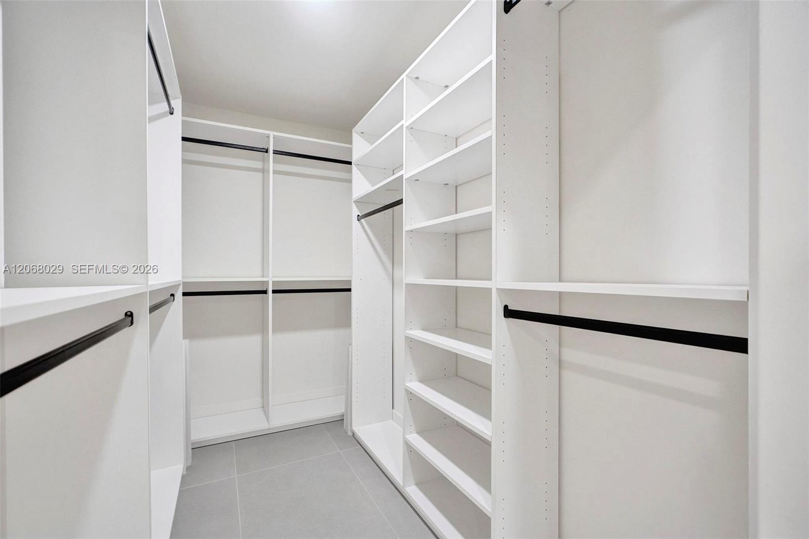 Walk-in custom closets.