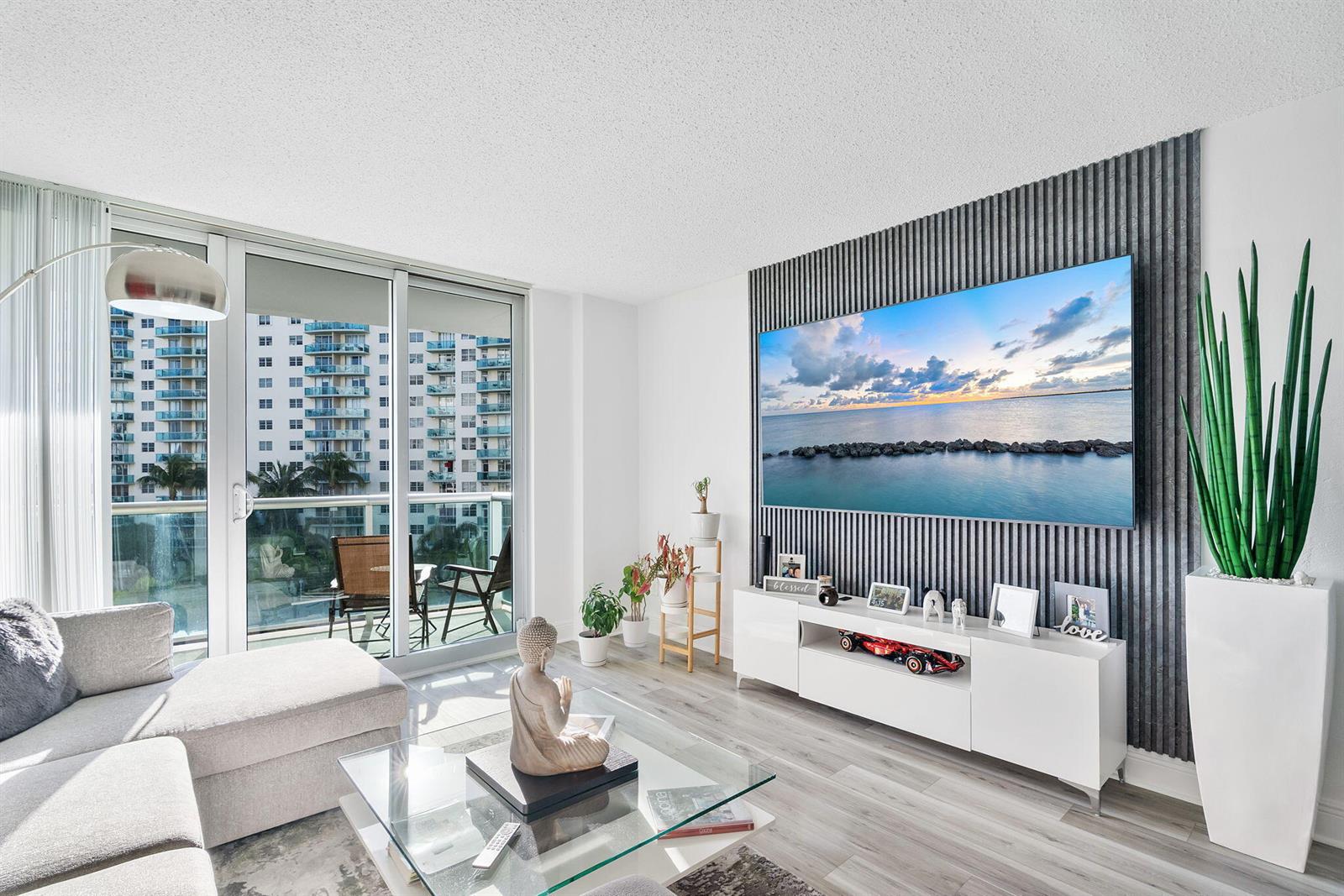 Photo of 19380 Collins  #523, Sunny Isles Beach, Florida, 33160 - Living room – bright & airy