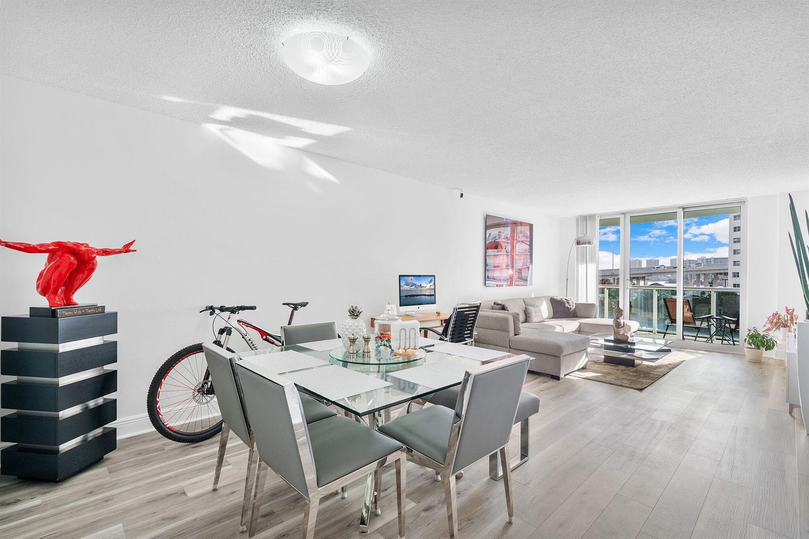 Photo of 19380 Collins  #523, Sunny Isles Beach, Florida, 33160 - Dining & living – sunny space