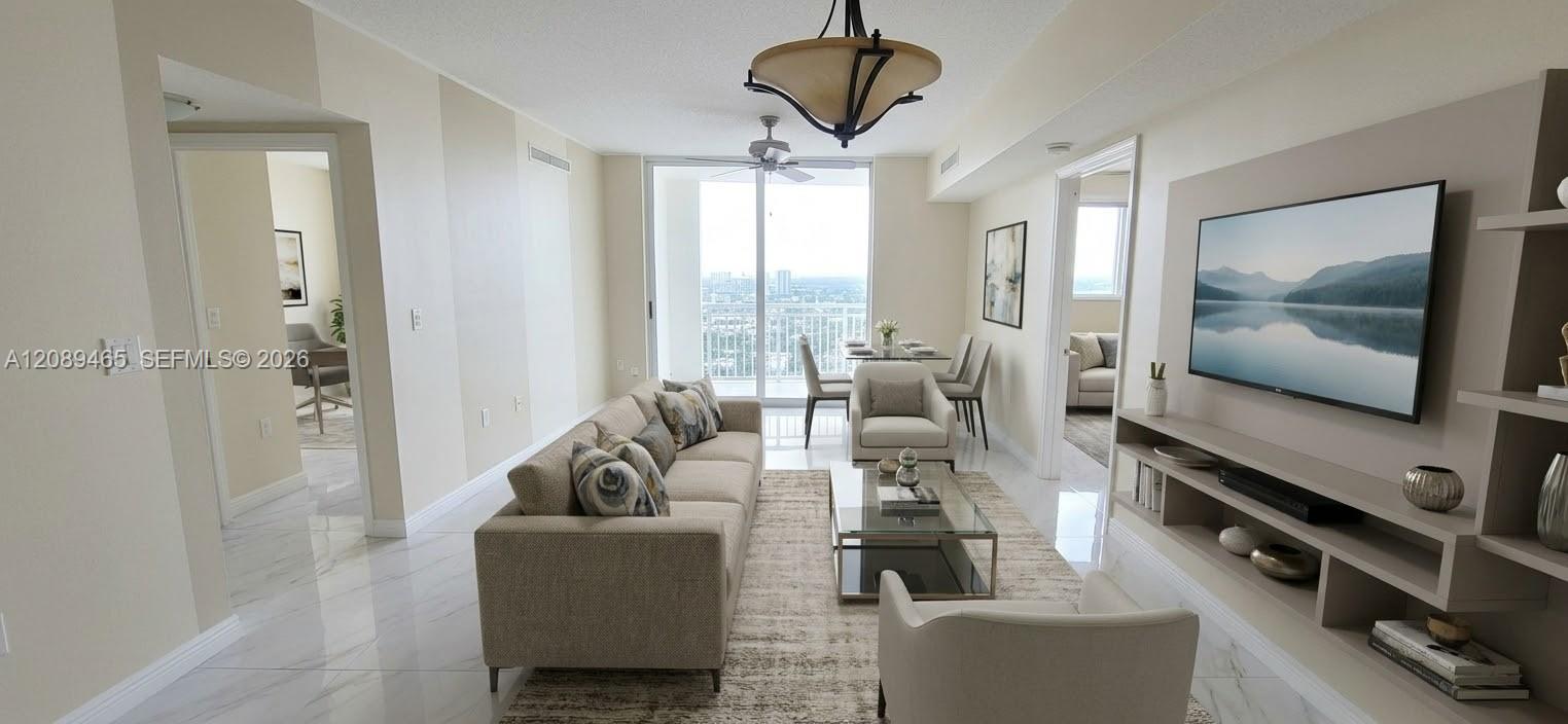 Virtually Staged - Proposed Renovation &amp; Furnishing.. living and dining areas