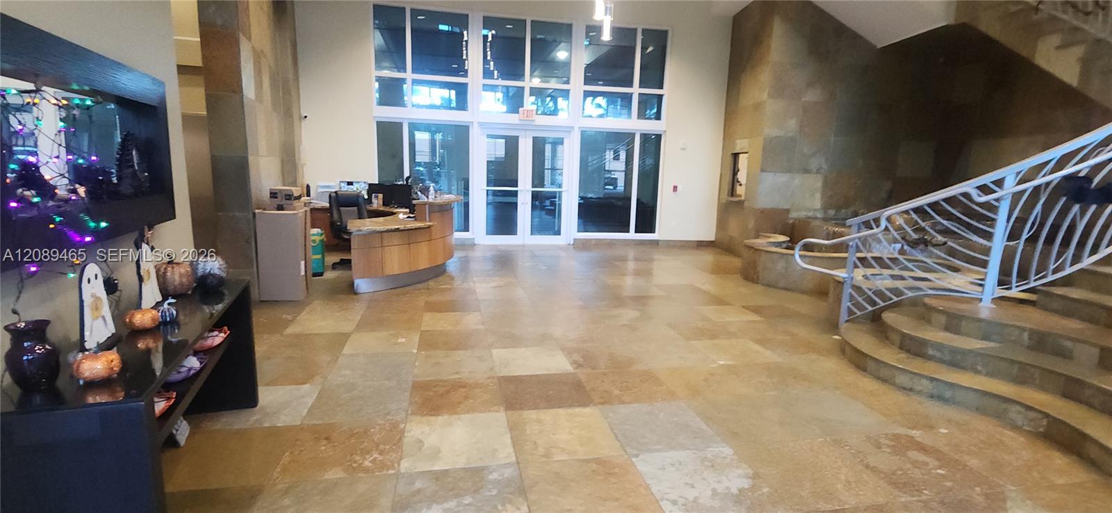 secured lobby entrance and exit area 24/7 and valet parking for guests too