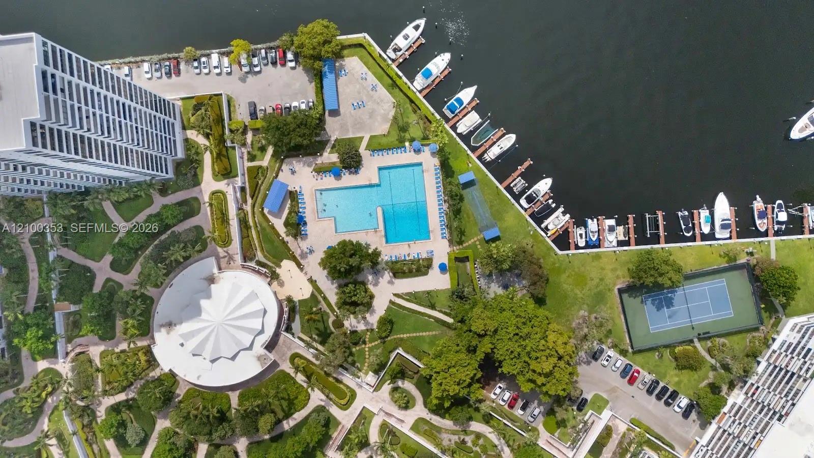 Pool, marina and tennis at The Olympus