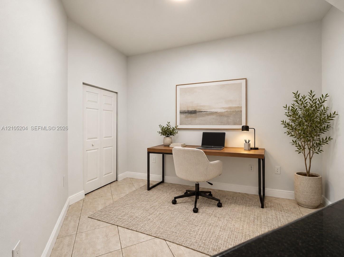 Den area with closet