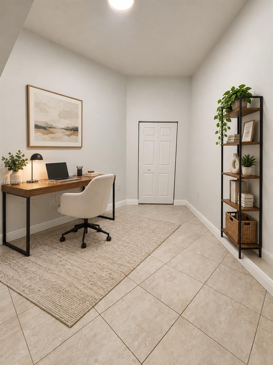 Den area with closet